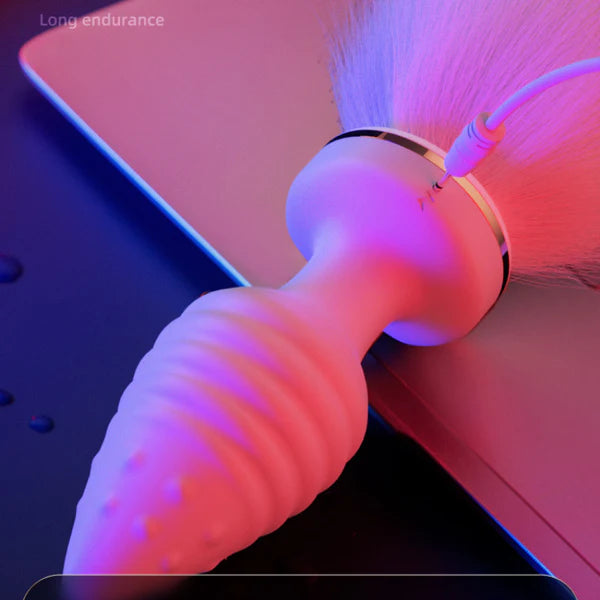 Fox tail backyard electric anal plug